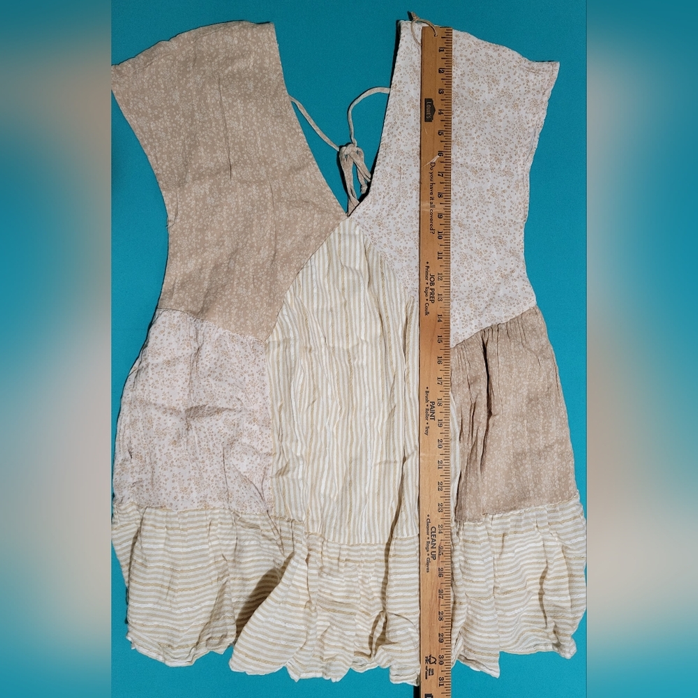 Ae Boho American Eagle Patchwork Swing Dress Tan … - image 4